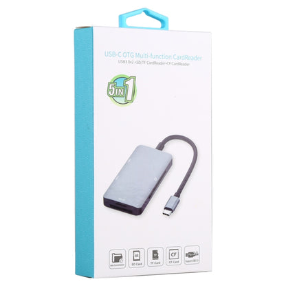 Многофункциональный картридер USB-C OTG 5 в 1 с двумя портами USB 3.0 + CF + TF + SD