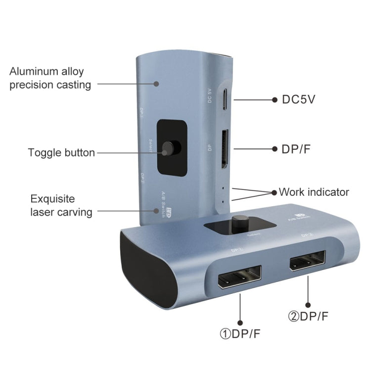Двухсторонний коммутатор DP Z57 DP (мама) x 2 на USB-C / Type-C + DP (мама)