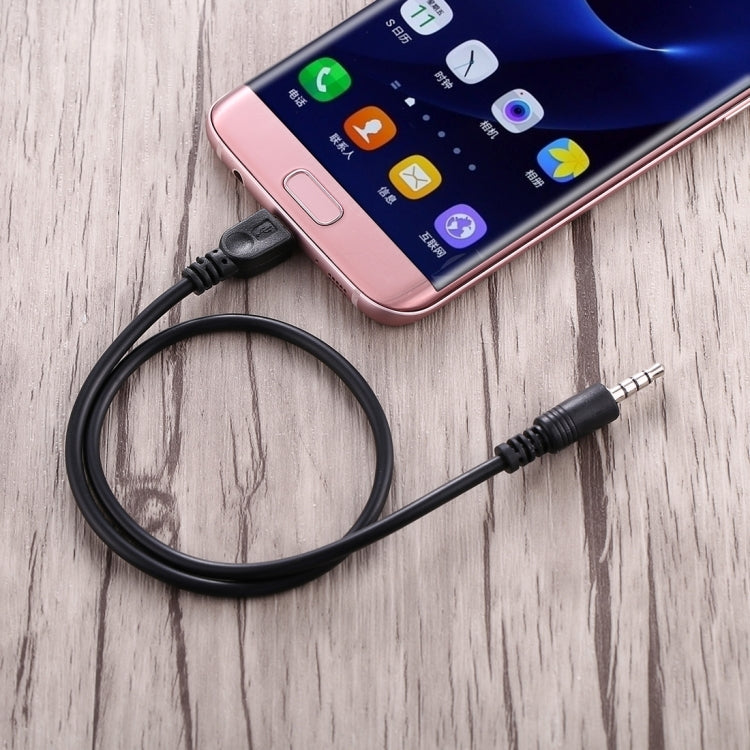 Аудиокабель AUX 3,5 мм «папа» — Micro USB «папа», длина: около 40 см