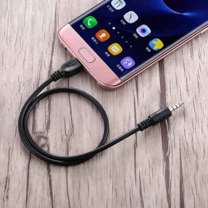 Аудиокабель AUX 3,5 мм «папа» — Micro USB «папа», длина: около 40 см