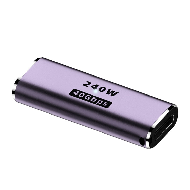 Адаптер USB-C/Type-C (мама) на USB-C/Type-C (мама) 40 Гбит/с, 240 Вт, прямой, с подсветкой