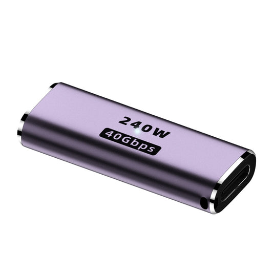 Адаптер USB-C/Type-C (мама) на USB-C/Type-C (мама) 40 Гбит/с, 240 Вт, прямой, с подсветкой
