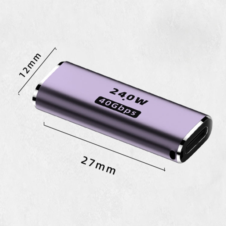 Адаптер USB-C/Type-C (мама) на USB-C/Type-C (мама) 40 Гбит/с, 240 Вт, прямой, с подсветкой