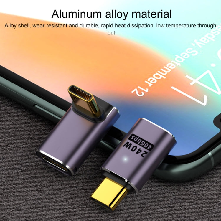 Адаптер USB-C/Type-C (мама) на USB-C/Type-C (мама) 40 Гбит/с, 240 Вт, прямой, с подсветкой