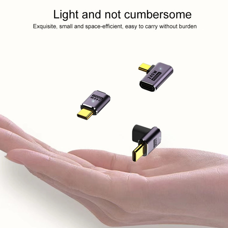 Адаптер USB-C/Type-C (мама) на USB-C/Type-C (мама) 40 Гбит/с, 240 Вт, прямой, с подсветкой