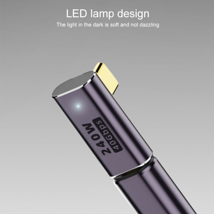 Адаптер USB-C/Type-C (мама) на USB-C/Type-C (мама) 40 Гбит/с, 240 Вт, прямой, с подсветкой