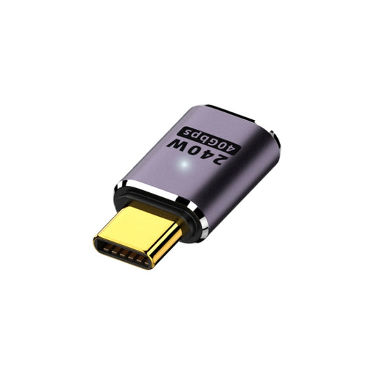 Адаптер USB-C/Type-C (мама) на USB-C/Type-C (папа) 40 Гбит/с, 240 Вт, прямой, с подсветкой