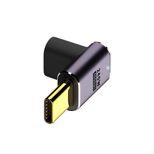 Адаптер USB-C/Type-C (мама) на USB-C/Type-C (папа) 240 Вт, 40 Гбит/с, изгиб вверх и вниз, с подсветкой