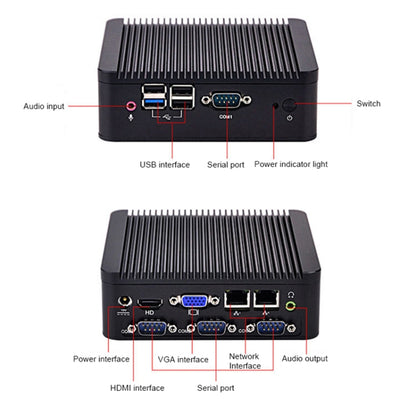 Миниатюрный промышленный ПК без вентилятора с 4 портами USB и COM-портом RS-232, 8 ГБ ОЗУ, процессором Intel Celeron N2920 2,0 ГГц, поддержкой Bluetooth 4.0 и двухдиапазонного Wi-Fi 2,4 ГГц / 5,0 ГГц