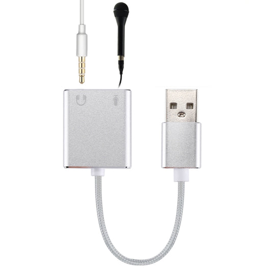 Внешняя виртуальная 7.1-канальная звуковая карта USB с корпусом из алюминиевого сплава и кабелем 13 см для ПК и ноутбука