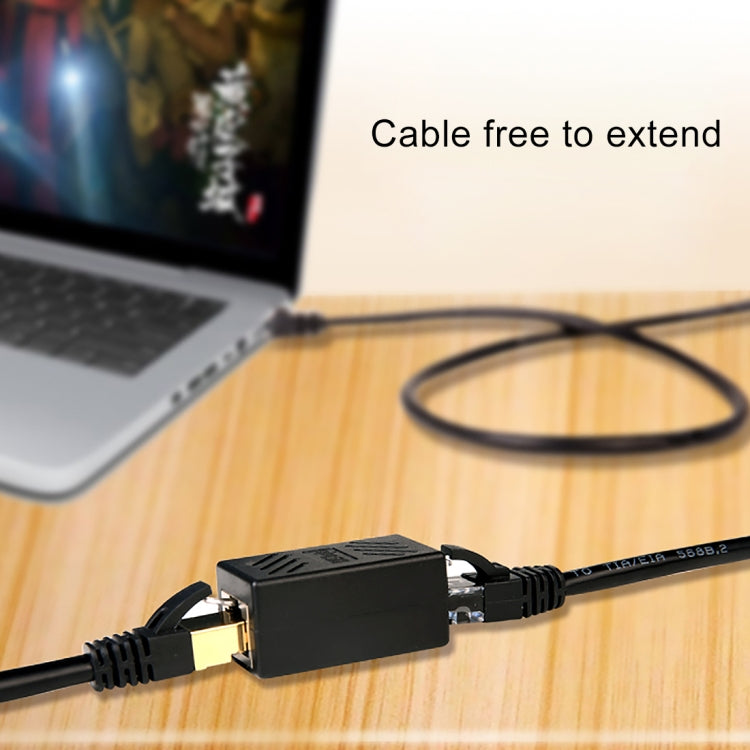 Crystal Network Straight Through Head-line Connector Pair Terminal Female to Double Head RJ45 Interface Extension Device
