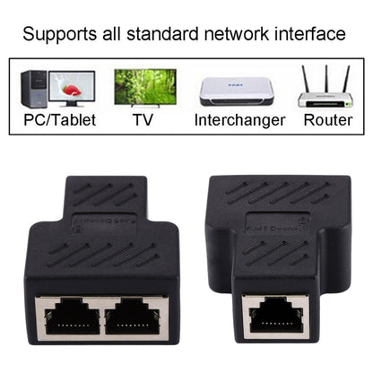 Crystal Network Straight Through Head-line Connector Terminal Female to Female Three Head RJ45 Interface Extension Device
