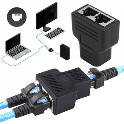 Crystal Network Straight Through Head-line Connector Terminal Female to Female Three Head RJ45 Interface Extension Device