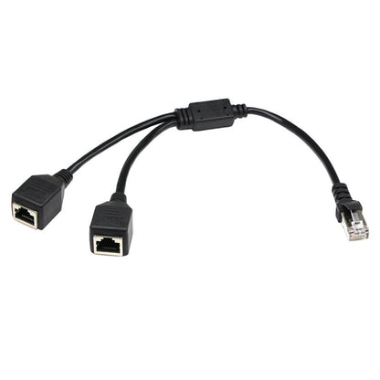 Сетевой адаптер-разветвитель LAN Ethernet CAT5 RJ45 с 1 на 2 розетки, длина кабеля: 25 см