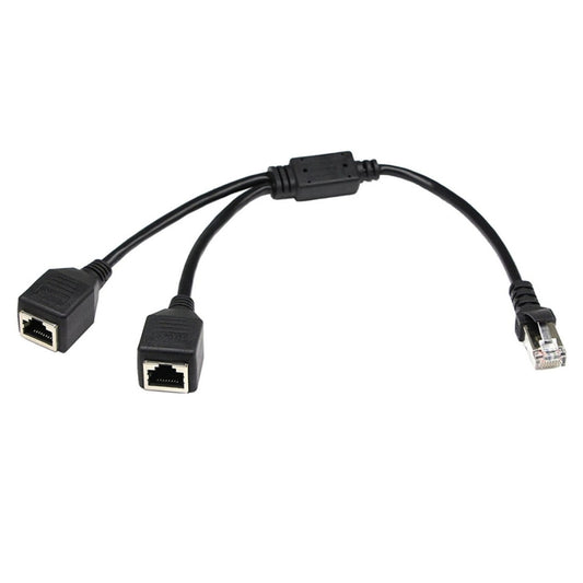 Сетевой адаптер-разветвитель LAN Ethernet CAT5 RJ45 с 1 на 2 розетки, длина кабеля: 25 см