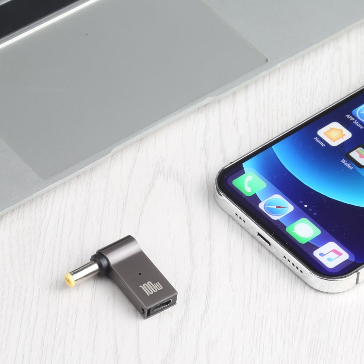 100 W USB-C / C tipa ligzda uz DC 5,5 x 2,5 mm vīriešu ligzdu datora uzlādes adapteris Lenovo ierīcēm
