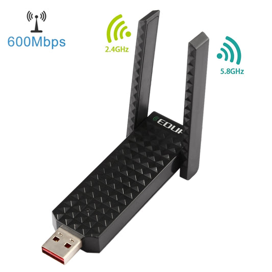 Сетевая карта EDUP EP-AC1625 600 Мбит/с 2,4 ГГц / 5,8 ГГц, двухдиапазонный беспроводной 11AC USB 2.0 с 2 антеннами для ноутбука/ПК