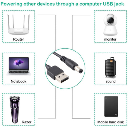 Кабель питания USB 3A - 5,5 x 2,1 мм постоянного тока, длина: 1 м