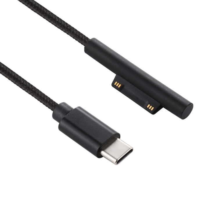 USB-C / Type-C to 6 Pin Nylon Male Power Cable for Microsoft Surface Pro 3 / 4 / 5 / 6 Laptop Adapter, Cable Length: 1.5m