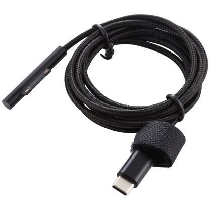 USB-C / Type-C to 6 Pin Nylon Male Power Cable for Microsoft Surface Pro 3 / 4 / 5 / 6 Laptop Adapter, Cable Length: 1.5m