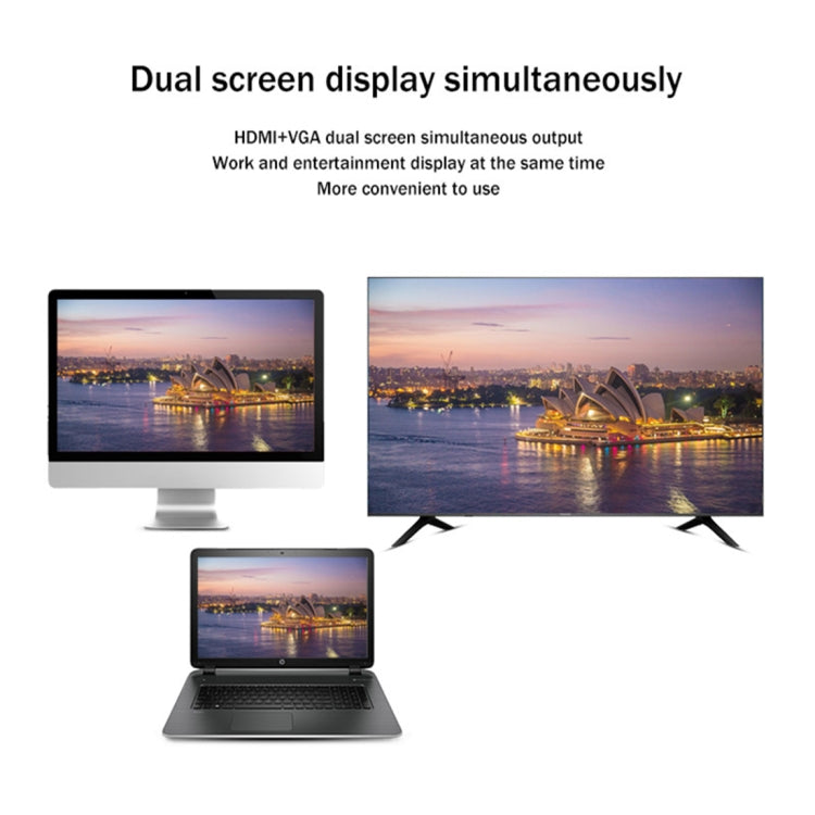2 vienā USB 3.0 uz HDMI + VGA adapteris