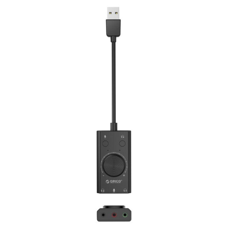 ORICO SC2 Multi-function USB External Driver-free Sound Card with 2 x Headset Ports & 1 x Microphone Port & Volume Adjustment