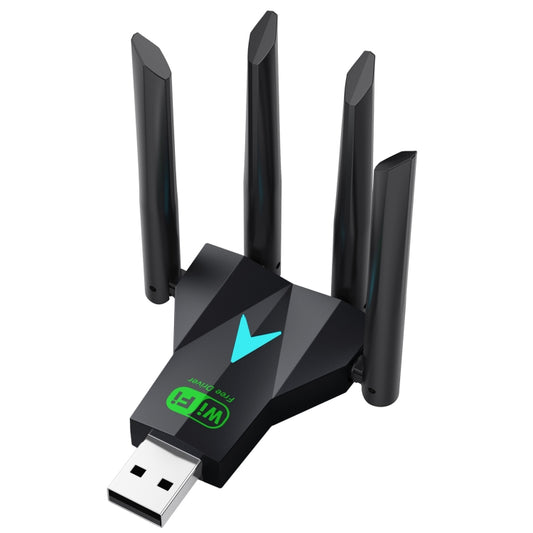 Беспроводная сетевая карта 5G 1300 Мбит/с, гигабитный двухдиапазонный USB-приемник WiFi без драйверов