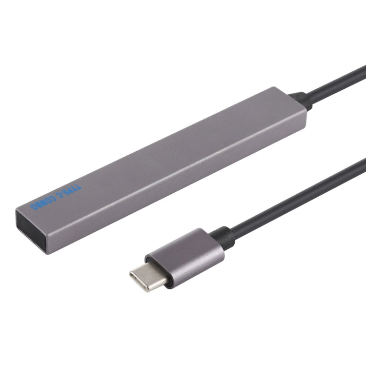 Кардридер T-809B TF + 3 порта USB 3.0 в USB-C/Type-C HUB, длина кабеля: 13 см