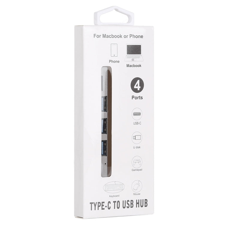Кардридер T-809B TF + 3 порта USB 3.0 в USB-C/Type-C HUB, длина кабеля: 13 см