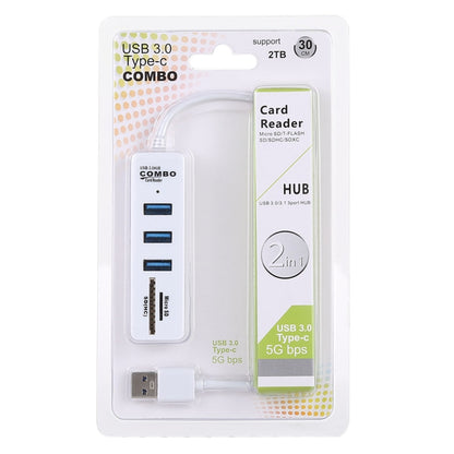Кардридер TF/SD 2 в 1 + 3 порта USB 3.0 в USB 3.0 HUB, длина кабеля: 26 см