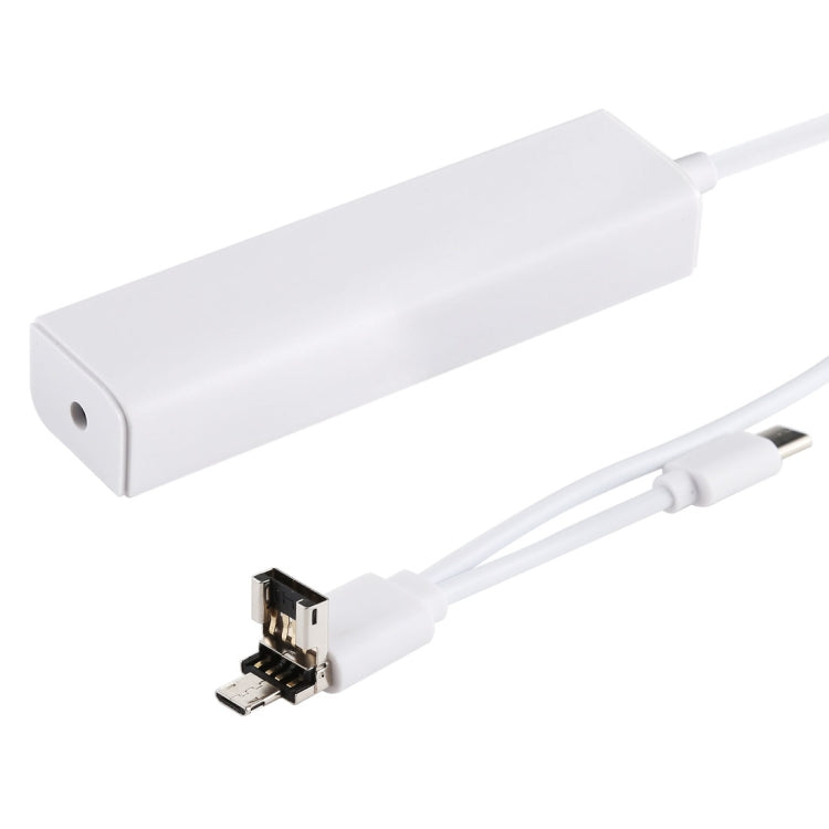 Конвертер-концентратор 3 в 1 USB-C / Type-C + Micro USB + 4 порта USB 2.0, длина кабеля: 12 см