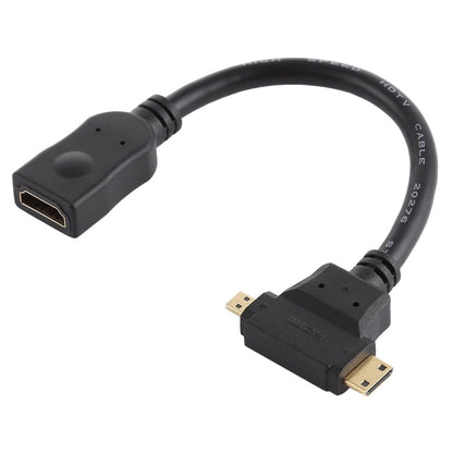 HDMI ligzdas uz Mini HDMI + Micro HDMI T veida kabeli