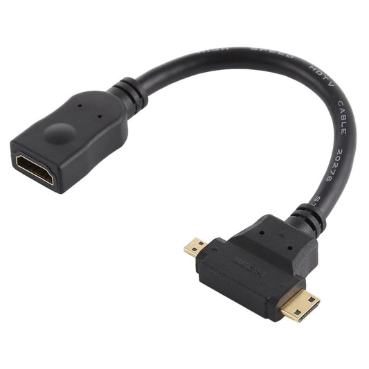 Кабель HDMI Female - Mini HDMI + Micro HDMI T-образной формы