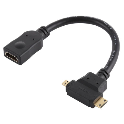 HDMI ligzdas uz Mini HDMI + Micro HDMI T veida kabeli