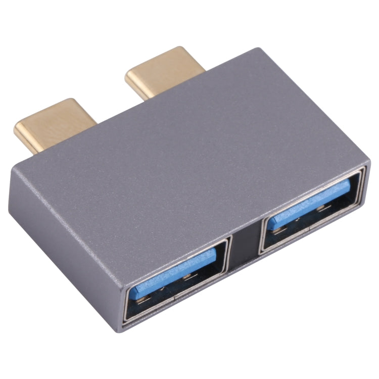 Адаптер 2 x USB (женский) на 2 x USB-C / Type-C (мужской)