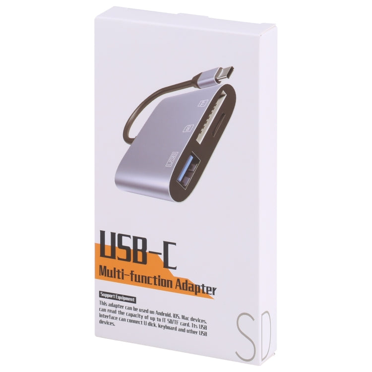 NK-3041 3 в 1 USB-C / Type-C (штекер) - USB (гнездо) + слоты для карт SD / TF OTG-адаптер для чтения карт SD / TF