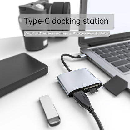 NK-3041 3 в 1 USB-C / Type-C (штекер) - USB (гнездо) + слоты для карт SD / TF OTG-адаптер для чтения карт SD / TF