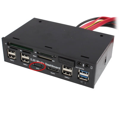 5,25-дюймовый картридер для мультимедийного ПК Dashboard 2 x USB 3.0 + 6 x USB 2.0 SATA
