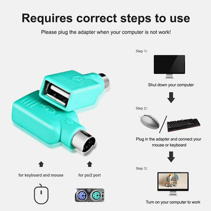10 шт. переходников USB-гнездо - PS-штекер