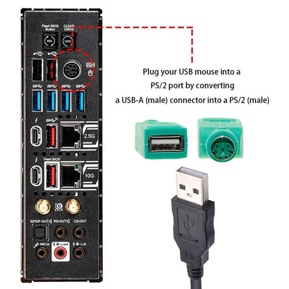 10 шт. переходников USB-гнездо - PS-штекер