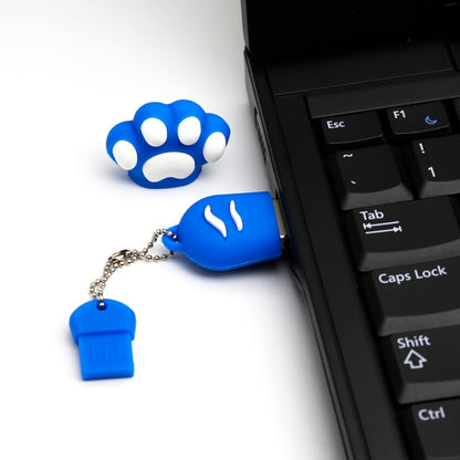 16 GB lāča ķepas formas silikona USB 2.0 zibatmiņas disks ar putekļu slāpēšanas aizsargu