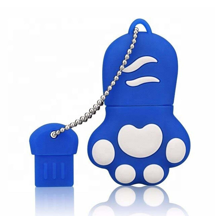 Силиконовый флеш-диск USB 2.0 в форме медвежьей лапы объемом 2 ГБ с защитой от пыли