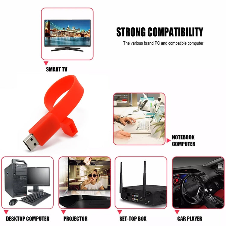 Флеш-диск USB 2.0 с силиконовыми браслетами на 16 ГБ