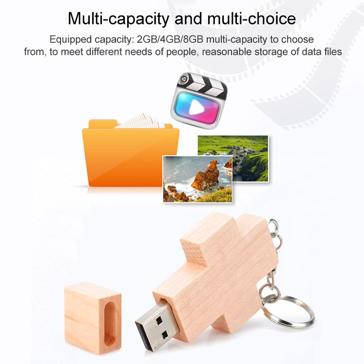 USB-флеш-накопитель Wood Cross Style объемом 8 ГБ
