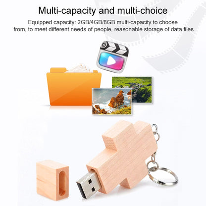 USB-флеш-накопитель Wood Cross Style объемом 8 ГБ