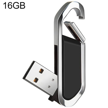 Флеш-накопитель USB 2.0 в стиле металлического брелока на 16 ГБ (черный)