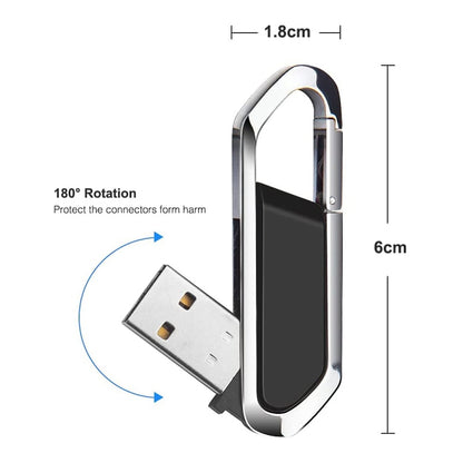 Флеш-накопитель USB 2.0 в стиле металлического брелока на 16 ГБ (черный)