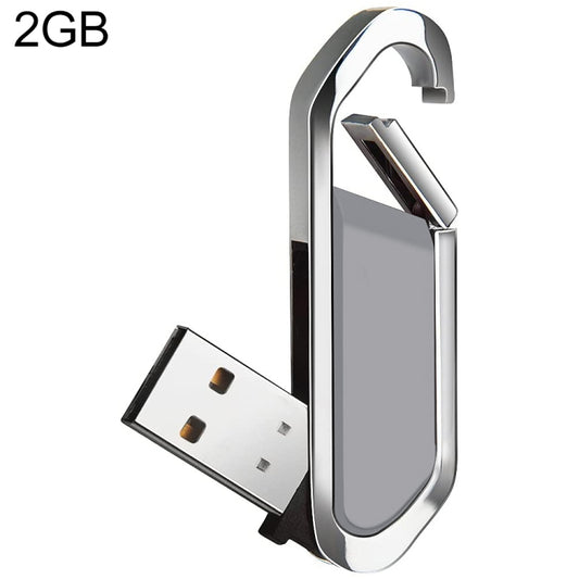 Металлический флеш-диск USB 2.0 в стиле брелока на 2 ГБ (серый)