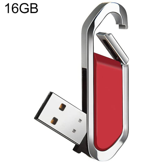 16 GB metāliska atslēgu piekariņu stila USB 2.0 zibatmiņas disks (sarkans)