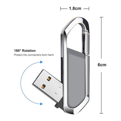 Флеш-накопитель USB 2.0 в металлическом стиле с брелком на 16 ГБ